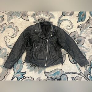 Women's Black International Leather Jacket Size Large